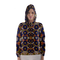 Fleur Flower Porcelaine In Calm Hooded Wind Breaker (women) by pepitasart