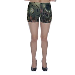 Geometric Fractal Cuboid Menger Sponge Geometry Skinny Shorts by Simbadda