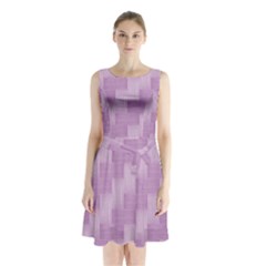 Purple Pattern Sleeveless Chiffon Waist Tie Dress by Valentinaart