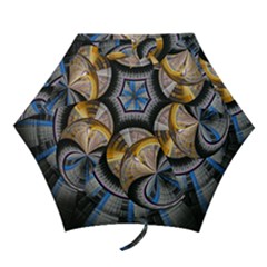 Fractal Tech Disc Background Mini Folding Umbrellas by Simbadda