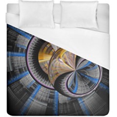 Fractal Tech Disc Background Duvet Cover (king Size) by Simbadda