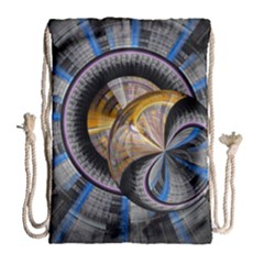 Fractal Tech Disc Background Drawstring Bag (large) by Simbadda