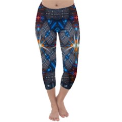 Fancy Fractal Pattern Capri Winter Leggings  by Simbadda