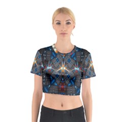 Fancy Fractal Pattern Cotton Crop Top by Simbadda