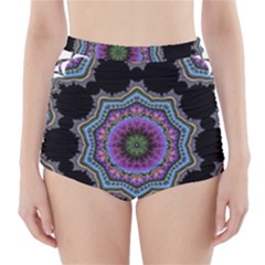 Fractal Lace High-waisted Bikini Bottoms by Simbadda