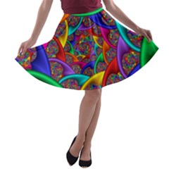 Color Spiral A-line Skater Skirt by Simbadda