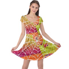 Orange Guy Spider Web Cap Sleeve Dresses by Simbadda