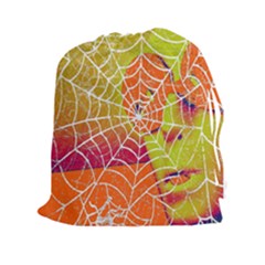 Orange Guy Spider Web Drawstring Pouches (xxl) by Simbadda