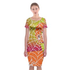 Orange Guy Spider Web Classic Short Sleeve Midi Dress by Simbadda