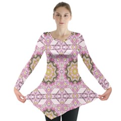 Floral Pattern Seamless Wallpaper Long Sleeve Tunic  by Simbadda