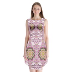 Floral Pattern Seamless Wallpaper Sleeveless Chiffon Dress   by Simbadda