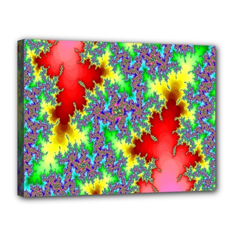 Colored Fractal Background Canvas 16  X 12  by Simbadda