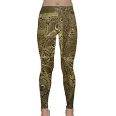 Peacock Metal Tray Classic Yoga Leggings by Simbadda