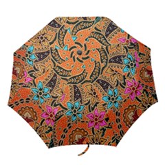 Colorful The Beautiful Of Art Indonesian Batik Pattern Folding Umbrellas by Simbadda