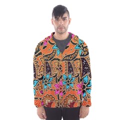 Colorful The Beautiful Of Art Indonesian Batik Pattern Hooded Wind Breaker (men) by Simbadda