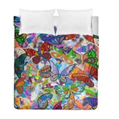 Color Butterfly Texture Duvet Cover Double Side (full/ Double Size) by Simbadda