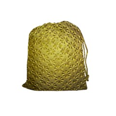 Patterns Gold Textures Drawstring Pouches (large)  by Simbadda