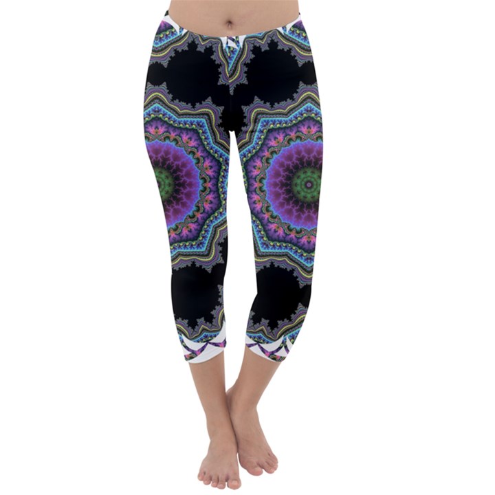 Fractal Lace Capri Winter Leggings 