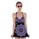 Fractal Lace Halter Swimsuit Dress View1