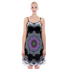 Fractal Lace Spaghetti Strap Velvet Dress by Simbadda