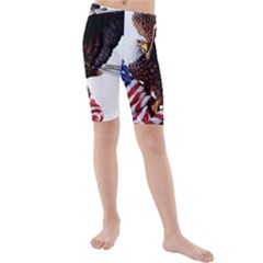 Independence Day United States Kids  Mid Length Swim Shorts by Simbadda