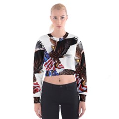 Independence Day United States Women s Cropped Sweatshirt by Simbadda