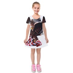 Independence Day United States Kids  Short Sleeve Velvet Dress by Simbadda