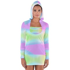 Abstract Background Colorful Women s Long Sleeve Hooded T-shirt by Simbadda