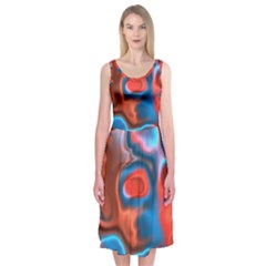 Abstract Fractal Midi Sleeveless Dress by Simbadda