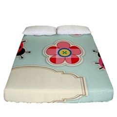 Buttons & Ladybugs Cute Fitted Sheet (queen Size) by Simbadda