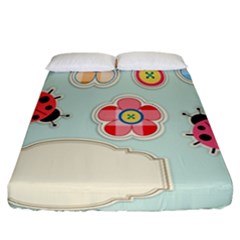 Buttons & Ladybugs Cute Fitted Sheet (california King Size) by Simbadda