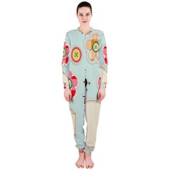 Buttons & Ladybugs Cute Onepiece Jumpsuit (ladies)  by Simbadda