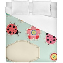 Buttons & Ladybugs Cute Duvet Cover (california King Size) by Simbadda