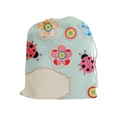 Buttons & Ladybugs Cute Drawstring Pouches (extra Large) by Simbadda