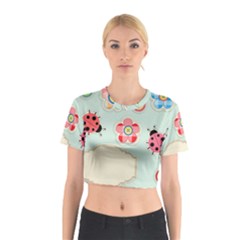 Buttons & Ladybugs Cute Cotton Crop Top by Simbadda