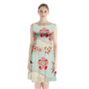 Buttons & Ladybugs Cute Sleeveless Chiffon Waist Tie Dress View1