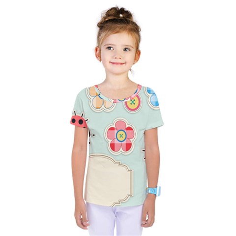 Buttons & Ladybugs Cute Kids  One Piece Tee by Simbadda