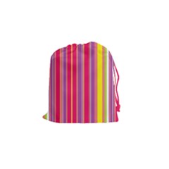 Stripes Colorful Background Drawstring Pouches (small)  by Simbadda