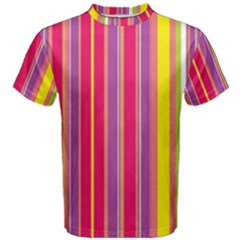 Stripes Colorful Background Men s Cotton Tee by Simbadda