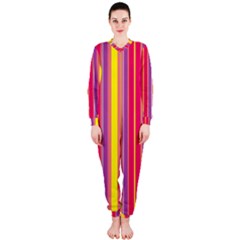 Stripes Colorful Background Onepiece Jumpsuit (ladies)  by Simbadda