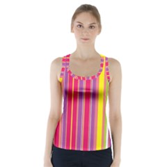 Stripes Colorful Background Racer Back Sports Top by Simbadda