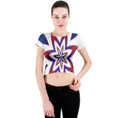 Fractal Flower Crew Neck Crop Top by Simbadda