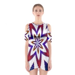 Fractal Flower Shoulder Cutout One Piece by Simbadda