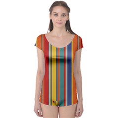 Stripes Background Colorful Boyleg Leotard  by Simbadda