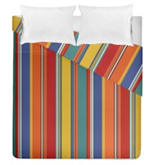 Stripes Background Colorful Duvet Cover Double Side (queen Size) by Simbadda