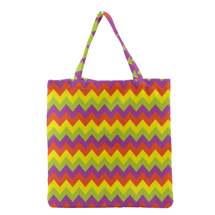 Colorful Zigzag Stripes Background Grocery Tote Bag