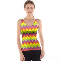 Colorful Zigzag Stripes Background Tank Top by Simbadda