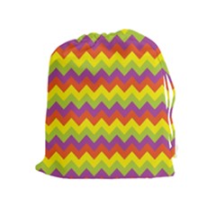 Colorful Zigzag Stripes Background Drawstring Pouches (extra Large) by Simbadda