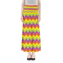 Colorful Zigzag Stripes Background Maxi Skirts by Simbadda