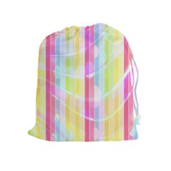 Abstract Stripes Colorful Background Drawstring Pouches (extra Large) by Simbadda